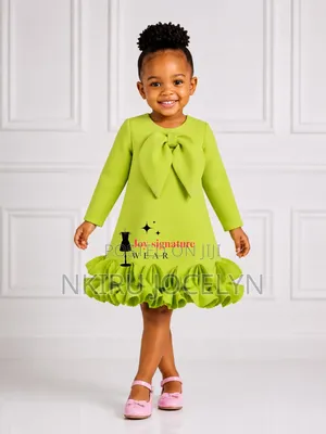 The Children's Place Lemon Green Dress (1-3 Shekaru)