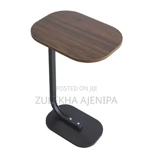 Home Interiors C-Shaped Side Table - Dark Wood Grain