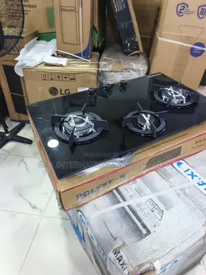 Polystar 3-Burner Gas Hob with Hot Plate