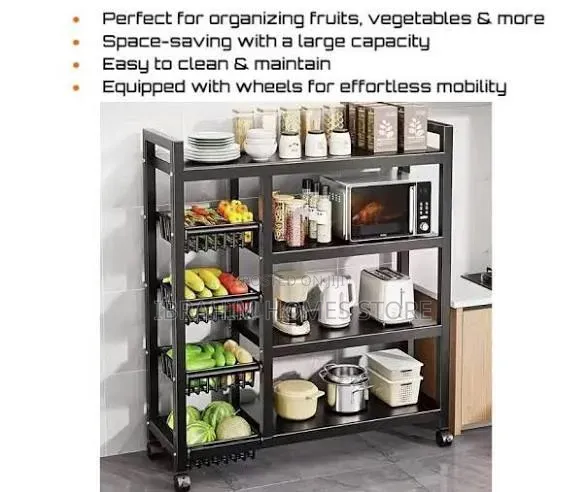 Kitchen Storage Rack with Vegetable Basket - 1