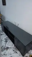 Wooden TV Stand with Glass Top - 1