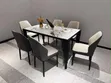 Luxury 6-Seater Modern Marble Dining Table Set tare da Fluted Base - 2