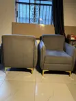 5 Seater Velvet Sofa Set - Gray - 4