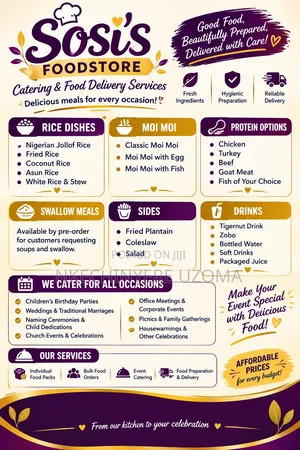 Affordable Catering Services in Abuja | Sosi's Foodstore