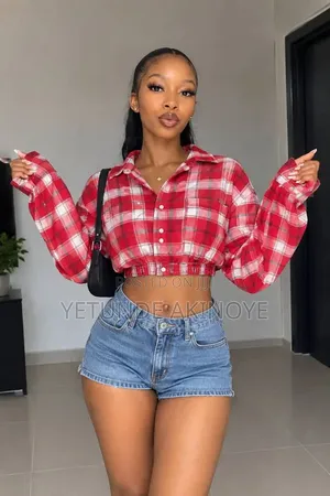 Mata Blue Crop Shirt