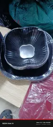 Ceramic Dinner Plates (Dozen) - Black Square - 4