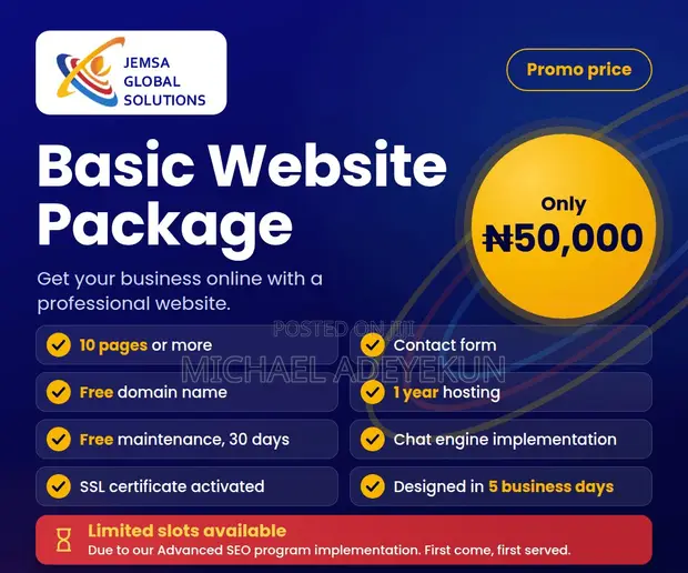 Basic Website Design - 10 Pages, Domain, Hosting - 1