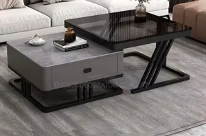 Luxury Center Table with Marble-Effect Top