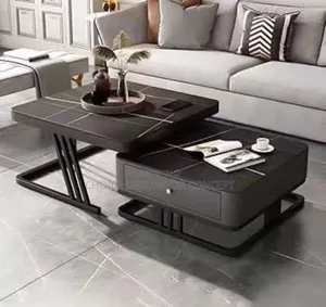 Luxury Nesting Coffee Table Set - Black Marble Top