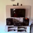 TV Console with Shelves - White - 2
