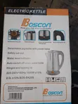 Boscon Electric Kettle 2L Silver 1500W - 2