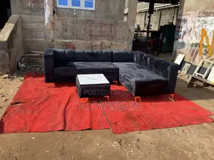 Brand New L-Shape Sofa - Gray Velvet