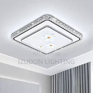 Sabon Zamani Square LED Ceiling Light Mai Crystal Borders