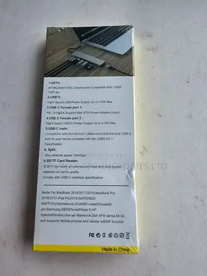 USB-C 8-in-1 Multifunction Adapter (4K HDTV, PD, Ethernet)