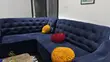 Used Blue Velvet Sofa Chairs (Set of 4) - 1