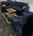 Used Blue Velvet Sofa Chairs (Set of 4) - 2
