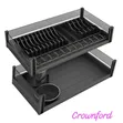 2 Tier Pull Out Dish Rack (Kitchen Cabinet Organizer) - 1