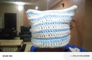 Cute Small Crochet Beanie Hat - Blue