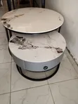 Modern 2-in-1 Nesting Center Table - Farar & Grey Marble Sama - 1