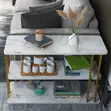 3-Tier Luxury Marble Console Table with Gold Legs - 1