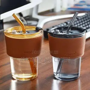 Sub Glass Cup with Straw
