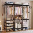 Simple Multifunctional Floor Standing Double Clothes Rack - 2