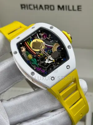 Original Richard Mille RM 07-01 Colored Ceramic - White Case, Yellow Strap