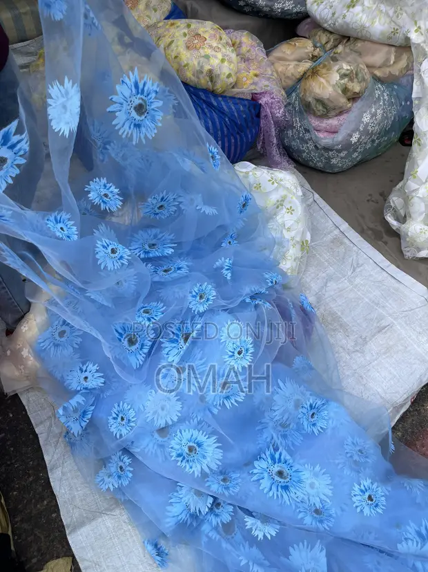 Organza Mai Furanni - Shuɗi & Rawaya - 1