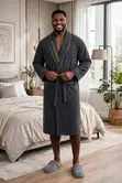 Quality Unisex Long Bathrobe - Shawl Collar - 2