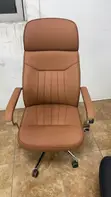 Executive High-Back Ergonomic Office Chair - Brown Leather - 1