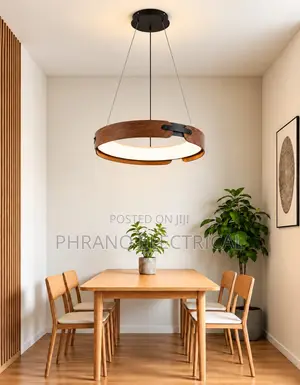 Stone Wood Ring Dimmable LED Chandelier Lighting (Model 2026)
