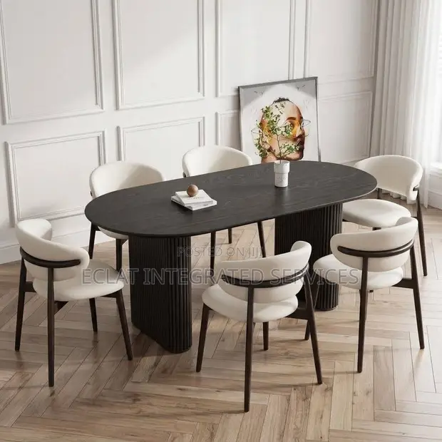 Black Dining Set - Seats 6 - 1