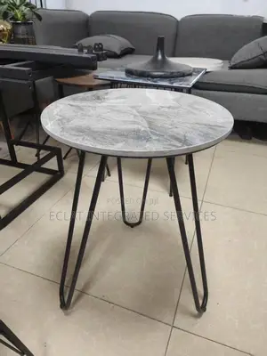 Marble Side Table - Black Oval