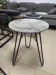Marble Side Table - Black Oval - 1