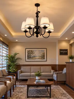 Simple Fabric Shade Chandelier