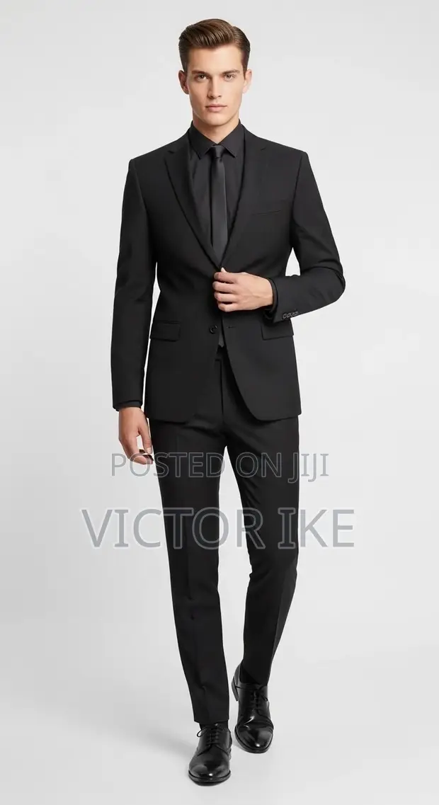 Elitman Men's Formal Suit - Black - 1