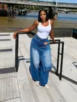 Fashion Nova Mata masu Gyaran Wando na Jeans - 2