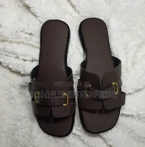 Handmade Leather Slippers - Brown