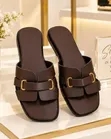 Handmade Leather Slippers - Brown - 2
