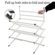 Foldable Telescopic Clothes Drying Rack - Baƙin Karfe - 1