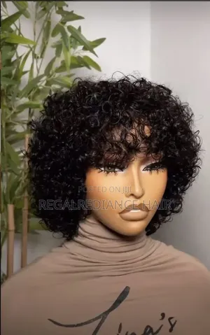 Human Hair Fringe - Curly Black