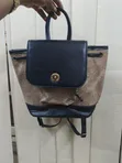Vintage Canvas & Leather Mini Backpack - 1