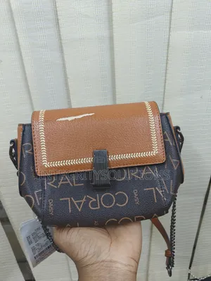 Brown Faux Leather Crossbody Shoulder Bag