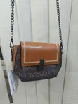 Brown Faux Leather Crossbody Shoulder Bag - 2