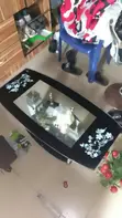 Teburin Tsakiya Na Gilashi Mai Amfani - Baƙin Karfe na Alumini - 1