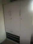 3-Door Wardrobe - White MDF/Chipboard - 2
