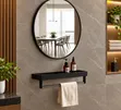 Sabon Mirror da Shelf - Baƙar Aluminum Frame - 2