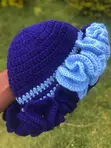 Hannu Ya Yi Hat ɗin Ruffle na Crochet - Blue - 2