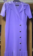 Classic Black Cotton Wrap Dress - XL - 2