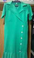 Classic Black Cotton Wrap Dress - XL - 3